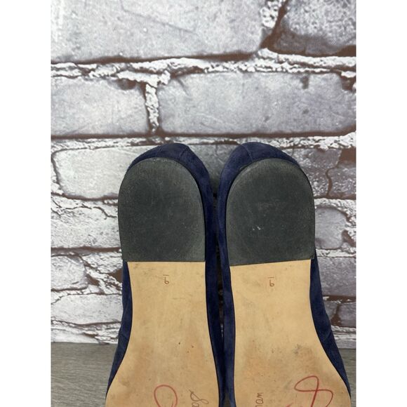 Sam Edelman Frances Blue Suede Leather Slip On Scalloped Flats Women Sz 9M US/39 - Picture 8 of 16
